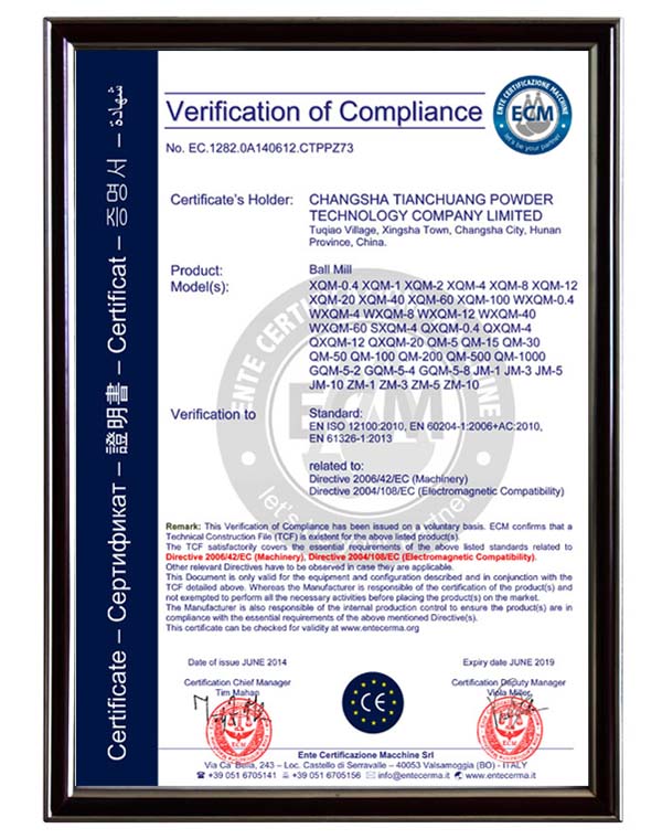Verification of Compliance